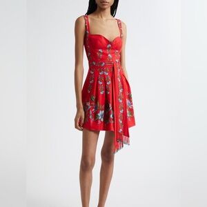 FARM Rio Sweet Bloom Bouquet floral belted linen blend mini dress